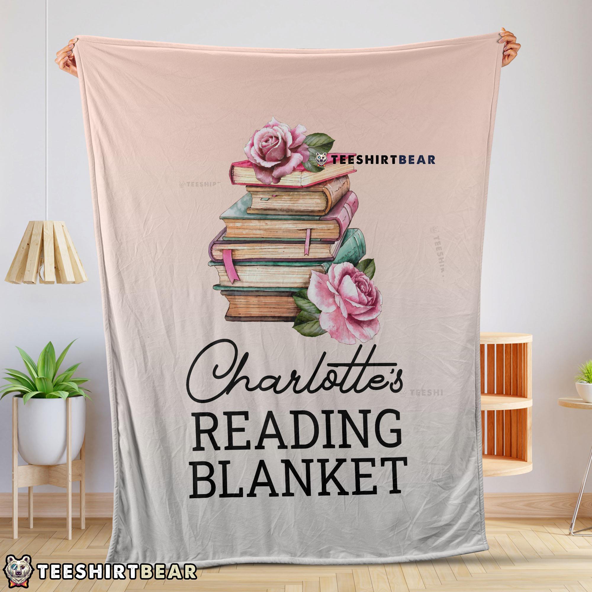 Pretty Vintage Book Reading Blanket Fleece Customized Blanket