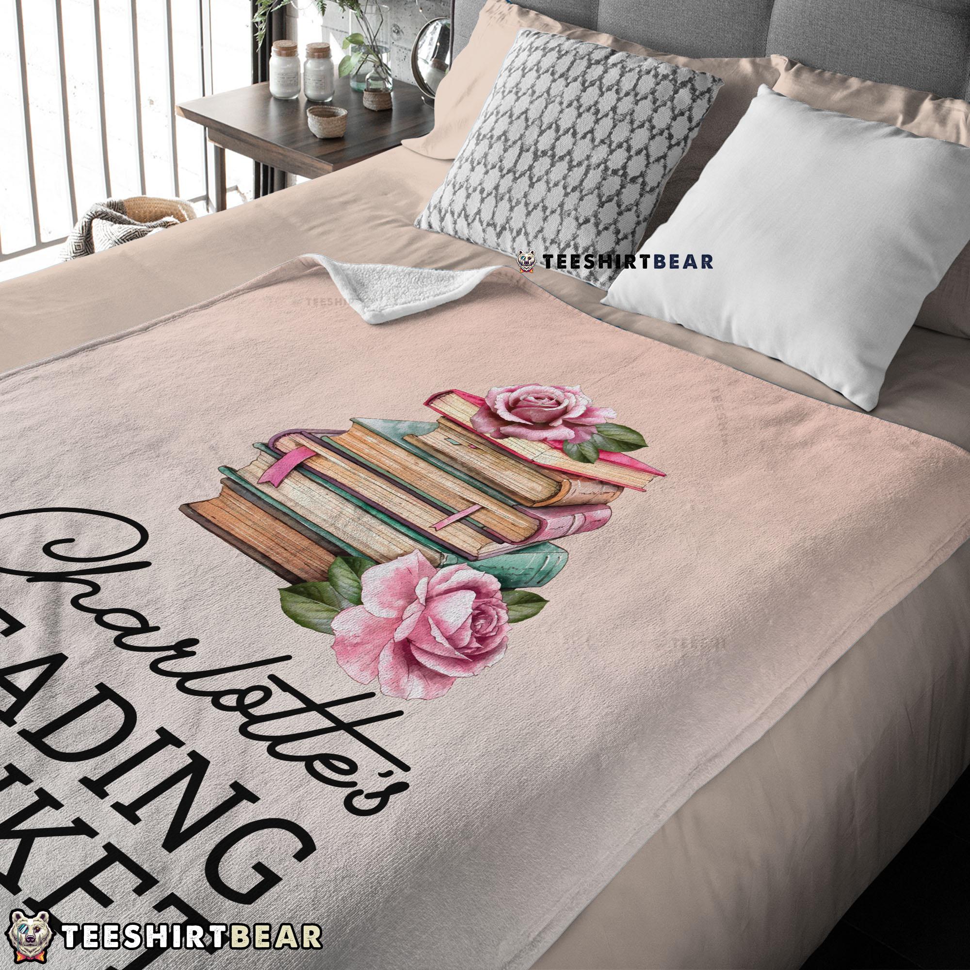Pretty Vintage Book Reading Blanket Fleece Customized Blanket