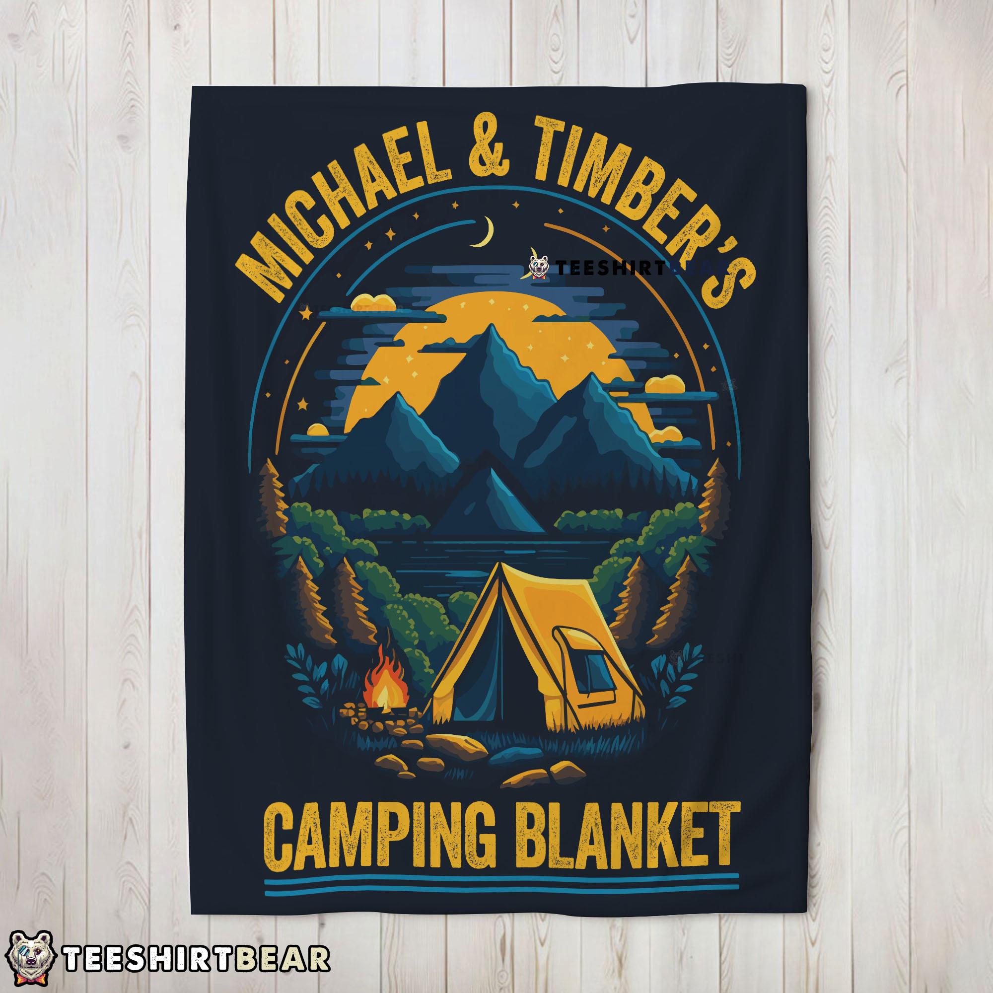 Pretty Vintage Camping Blanket Fleece Customized Blanket