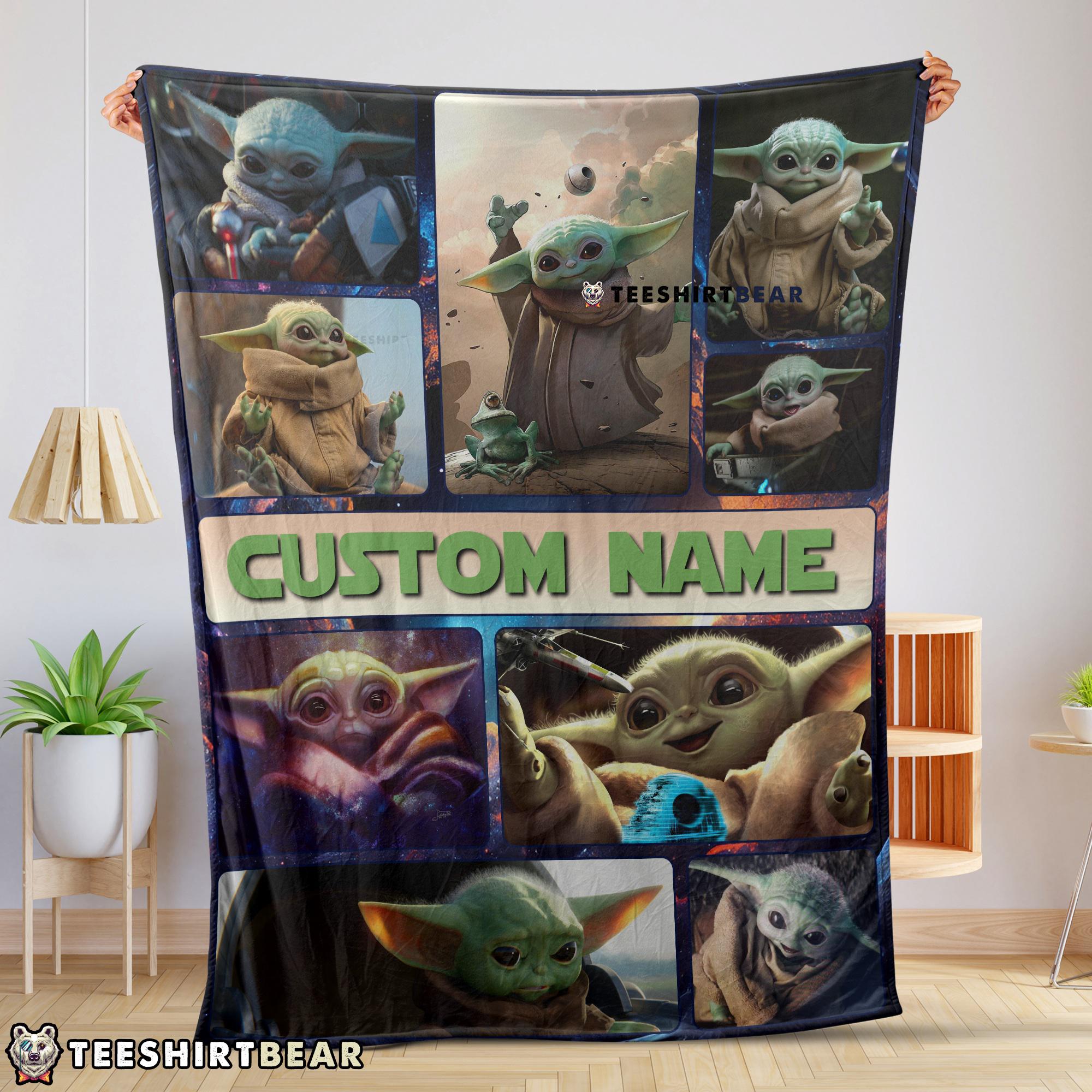 Star Wars Baby Yoda Collage Blanket Fleece Customized Blanket