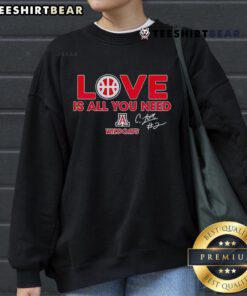 Cozy Top Arizona Wildcats sweatshirt featuring 'All You Need Is Love' design, perfect for fans and casual wear.