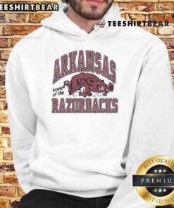 Alt Text: Top Arkansas Home of the Razorbacks Slobbering Hog Hoodie, featuring vibrant team colors and logo for fans.