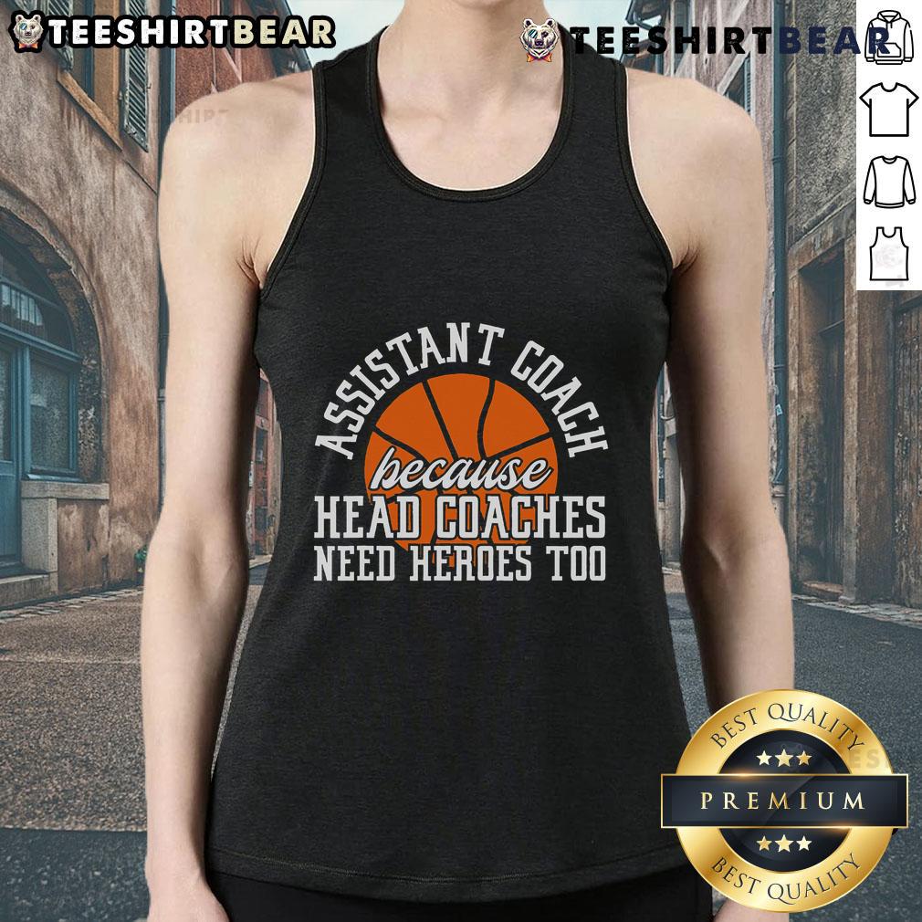 Top Assistant Coach tank top featuring inspiring quote, perfect for coaches who support their teams with passion.