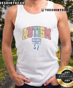 Top Autism Mama Coquette Bow Autism Awareness Tank Top featuring a stylish design for proud moms of children with autism.