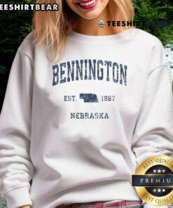 Vintage athletic sports sweatshirt featuring 'Top Bennington Nebraska Est. 1887' design, perfect for sports enthusiasts.