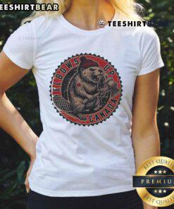 Top Canadian Made Elbows Up Ladies Tee featuring a stylish design, perfect for casual wear and showcasing Canadian pride.