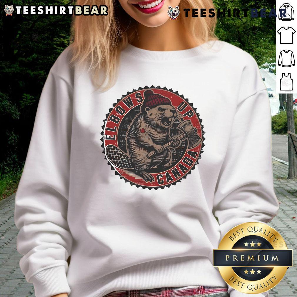 Cozy Top Canadian Made Elbows Up Sweatshirt featuring a stylish design, perfect for casual wear and comfort.