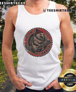 Top Canadian Made Elbows Up Tank Top in vibrant colors displayed on a mannequin against a stylish backdrop.