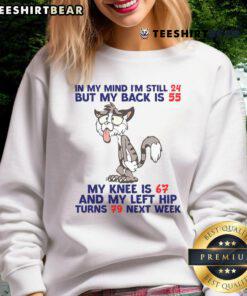 Alt Text: Cozy sweatshirt featuring Top Cat in My Mind design, perfect for humorously expressing age-related aches.