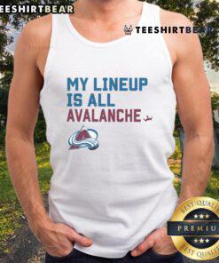 Top Colorado Avalanche My Lineup Tank Top featuring team colors and logo, perfect for fans and summer wear.