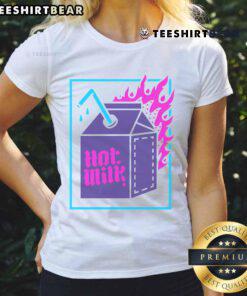 Top colorful hot milk box ladies tee featuring vibrant design and comfortable fit, perfect for casual wear.