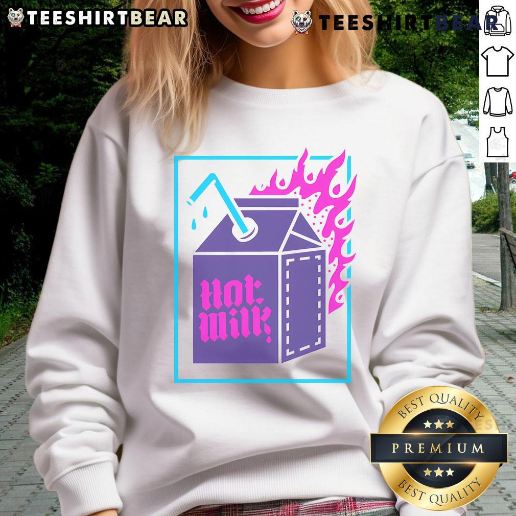 Alt Text: Colorful hot milk box sweatshirt featuring vibrant graphics and cozy design, perfect for stylish, casual wear.