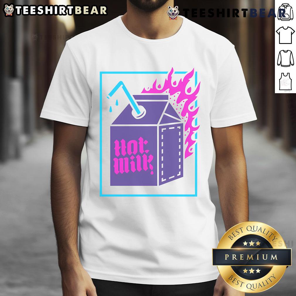 Top colorful hot milk box T-shirt featuring vibrant graphics and a stylish design for casual wear.
