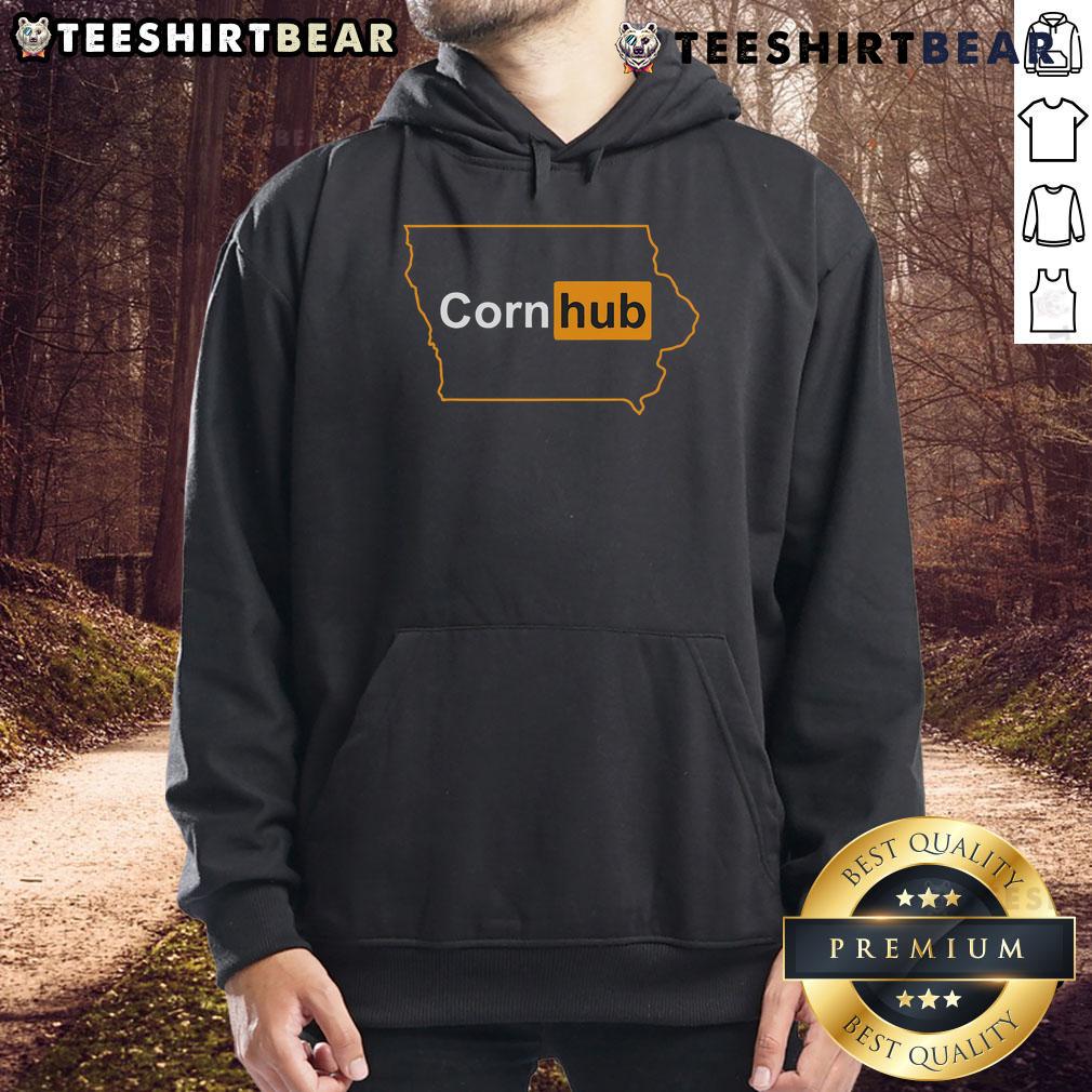 Stylish Top Cornhub Iowa Hoodie featuring vibrant design, perfect for fans of Iowa pride and casual wear.