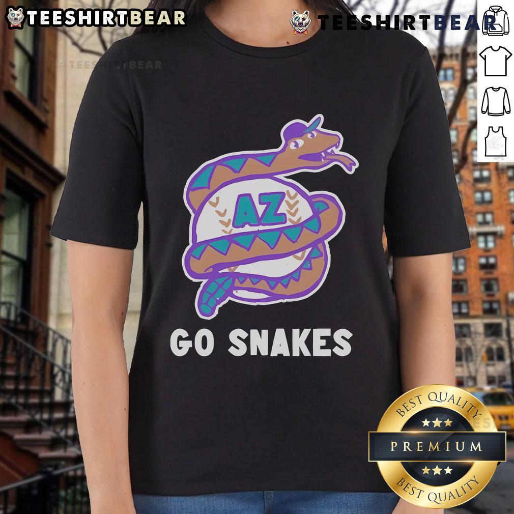 Alt Text: Top Go Snake Arizona Diamondbacks Ladies Tee featuring team logo and vibrant colors for stylish fan apparel.
