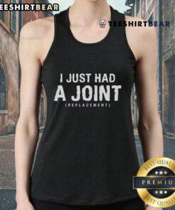 Top hip replacement surgery gift tank top for recovery, featuring a fun design celebrating joint replacement surgery.