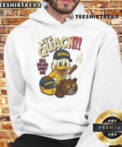Top Lets Quack All Bears Must Die Duck Hoodie featuring a playful duck graphic and vibrant colors for casual wear.