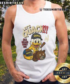 Quirky duck tank top featuring 'Top Lets Quack All Bears Must Die' design, perfect for casual summer outfits.