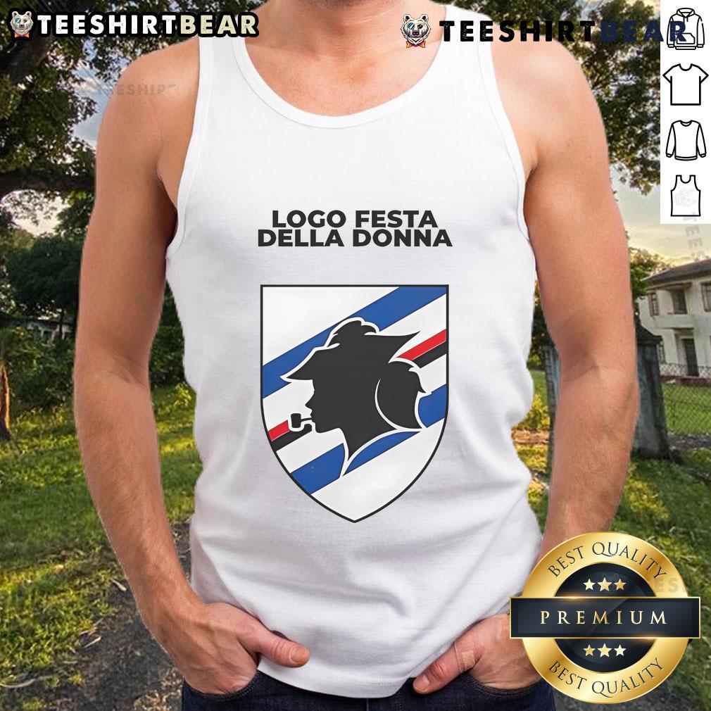 Alt Text: Stylish tank top featuring the Festa della Donna logo, perfect for celebrating International Women's Day.