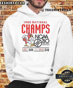 Top Louisville Cardinals NCAA 1980 National Champs hoodie from Indianapolis, March 22-24, celebrating team history.