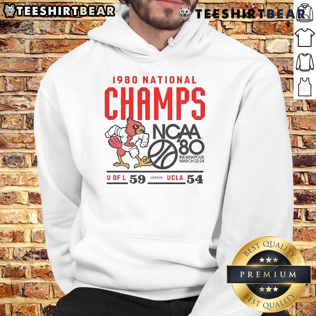 Top Louisville Cardinals NCAA 1980 National Champs hoodie from Indianapolis, March 22-24, celebrating team history.
