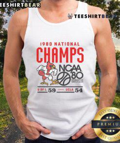 Top Louisville Cardinals NCAA 1980 National Champs tank top from March 22-24, showcasing iconic team colors and design.