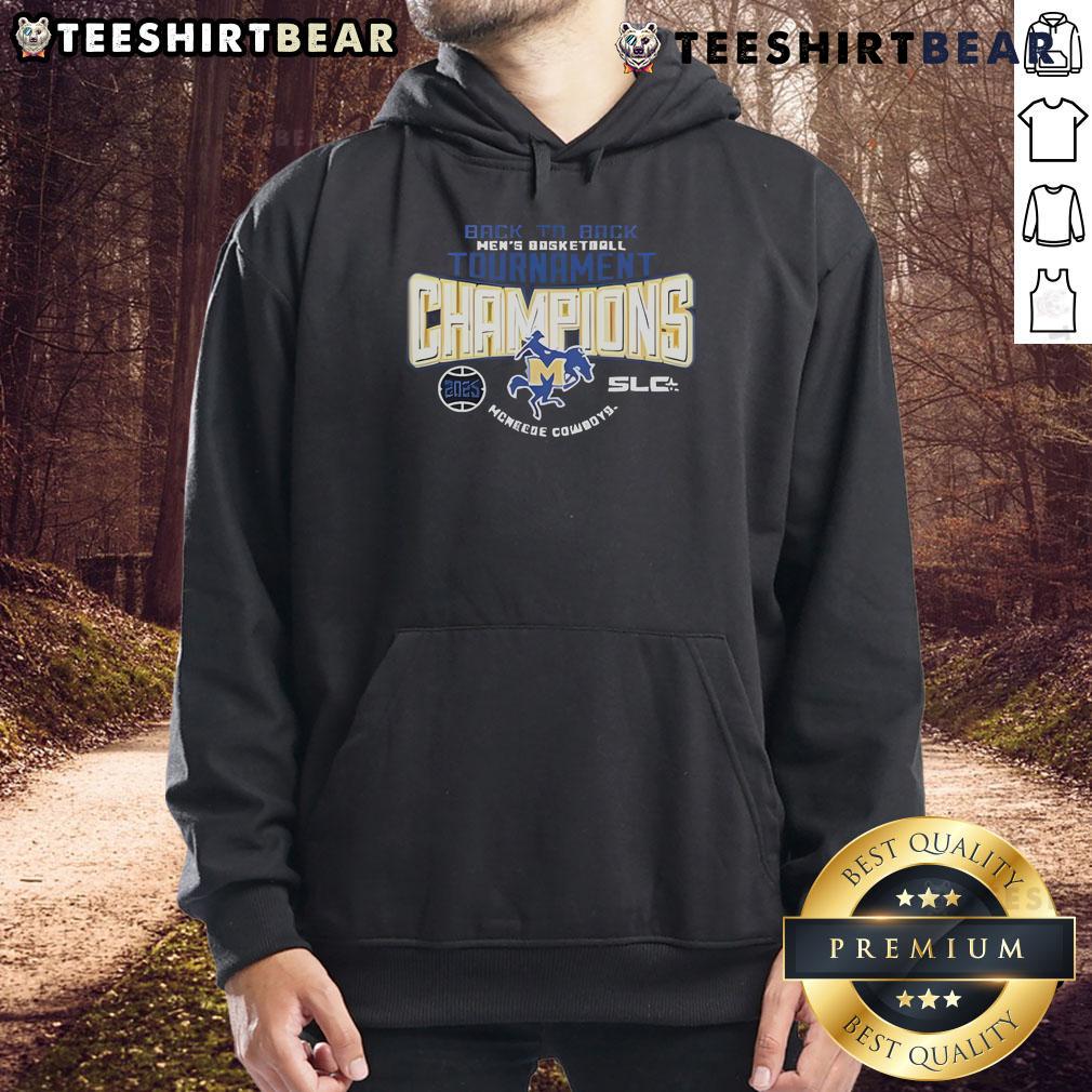 2025 McNeese State Cowboys Southland Conference Men's Basketball Tournament Champions hoodie showcasing team pride.