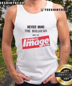 Top Never Mind The Bollocks Here's The Public Image Ltd tank top featuring bold graphics and vibrant colors.