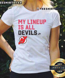 Top New Jersey Devils My Lineup Ladies Tee featuring team logo and stylish design for female fans.