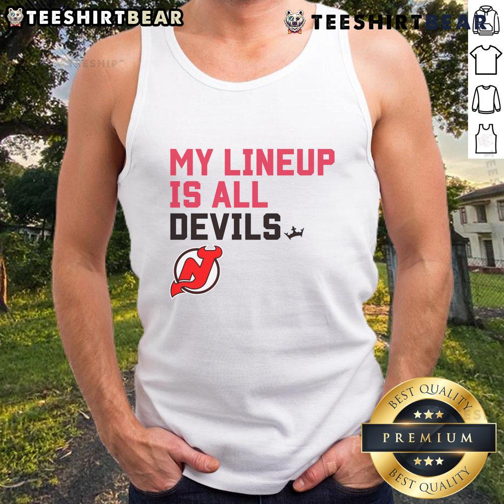 Top New Jersey Devils My Lineup tank top featuring team colors and logo, perfect for fans and summer wear.