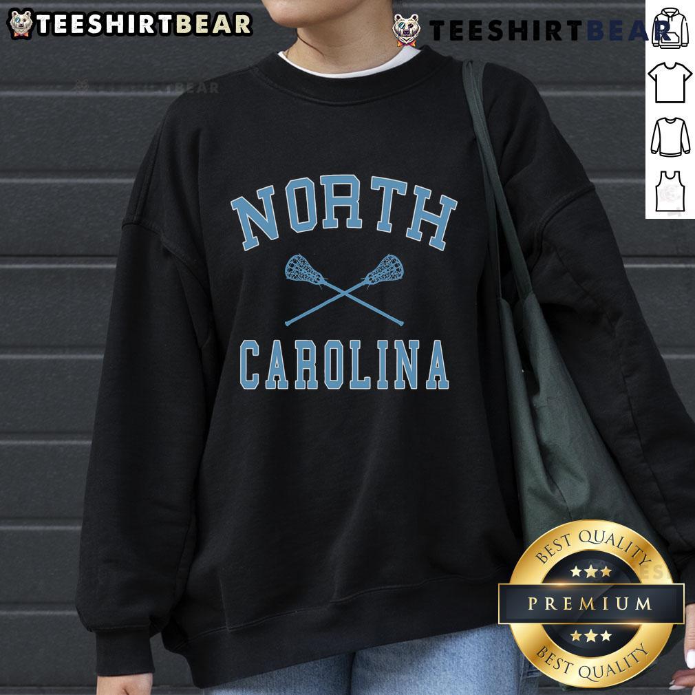 Top North Carolina State Lacrosse sweatshirt in red and white, perfect for fans and athletes supporting NC State.