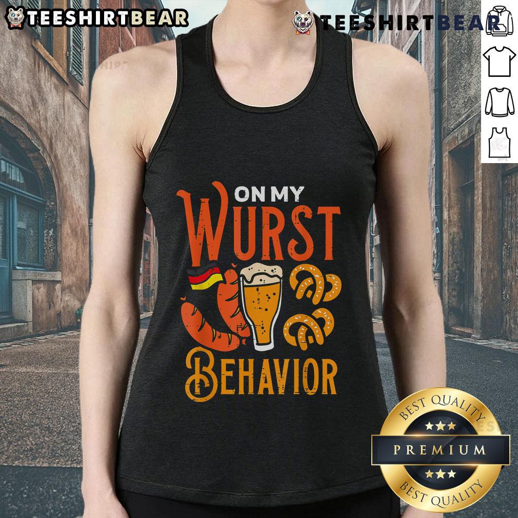 Top-On-My-Wurst-Behavior-Tank-Top featuring playful graphic design, perfect for casual summer outings and fun gatherings.