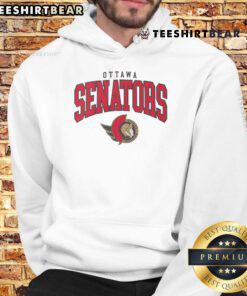 Alt Text: Classic arched logo hoodie featuring the Ottawa Senators design, perfect for fans and stylish winter wear.