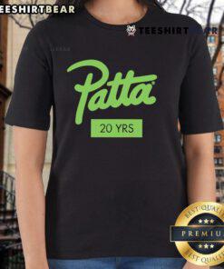 Top Patta 20 Years Ladies Tee in vibrant colors, showcasing a stylish design perfect for casual wear and celebrations.