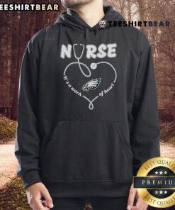 Top Philadelphia Eagles Nurse hoodie, featuring 'It's a Work of Heart' design, perfect for fans and healthcare heroes.
