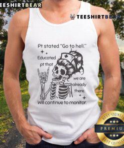 Go To Hell Tank Top featuring bold text design, perfect for educated individuals embracing a rebellious style.