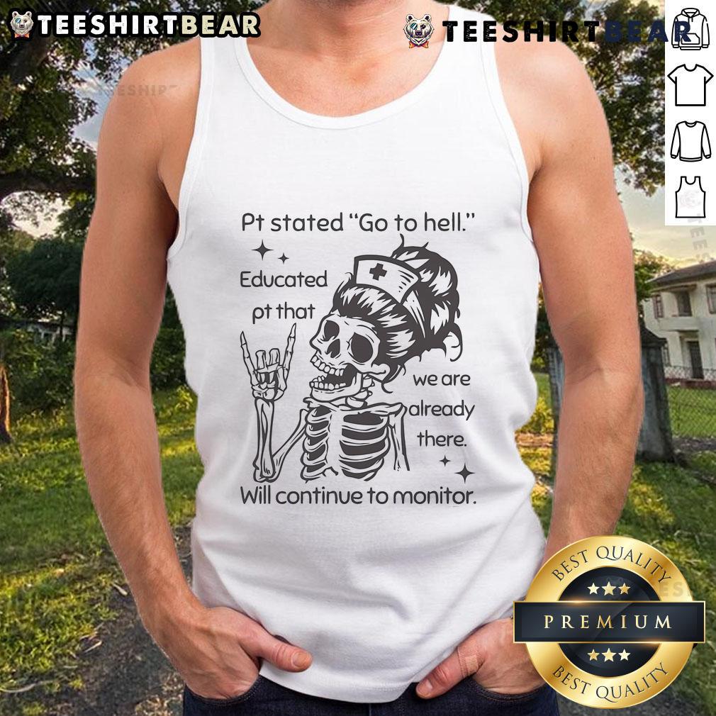 Go To Hell Tank Top featuring bold text design, perfect for educated individuals embracing a rebellious style.