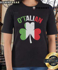 Stylish Top Saint Patrick's Day Irish Italian ladies tee featuring festive green design and playful graphics.