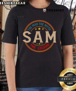 Vintage 'Top Sam The Man The Myth The Legend' ladies tee featuring a stylish graphic design perfect for casual wear.