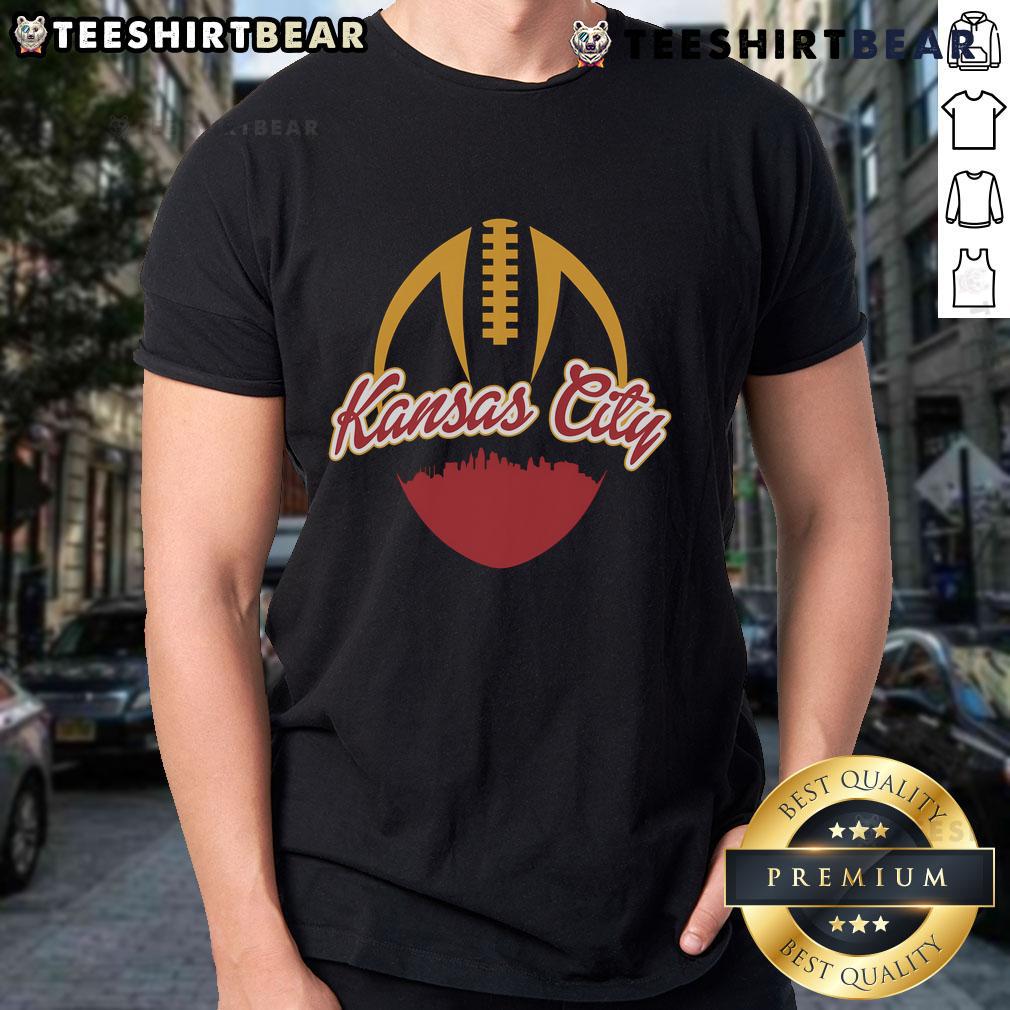 Top silhouette of Kansas City KC football fan T-shirt showcasing team spirit and style for dedicated supporters.