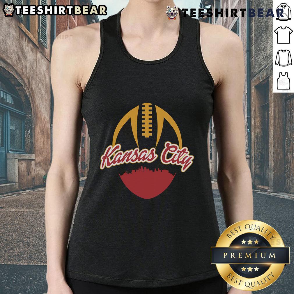 Top silhouette of Kansas City football fan wearing a KC tank top, showcasing team spirit and style.