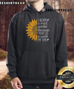 Alt Text: Top Social Worker hoodie featuring a sunflower design for Social Work Month, celebrating dedicated caseworkers.