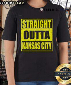 Top Straight Outta Kansas City Ladies Tee featuring stylish design, perfect for casual wear and showing Kansas City pride.