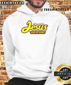 Top Sweet Savior Jesus King of Kings hoodie featuring a stylish design and inspirational message for believers.