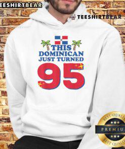 95th birthday hoodie for Dominicano celebrating a milestone, featuring vibrant design and festive colors.