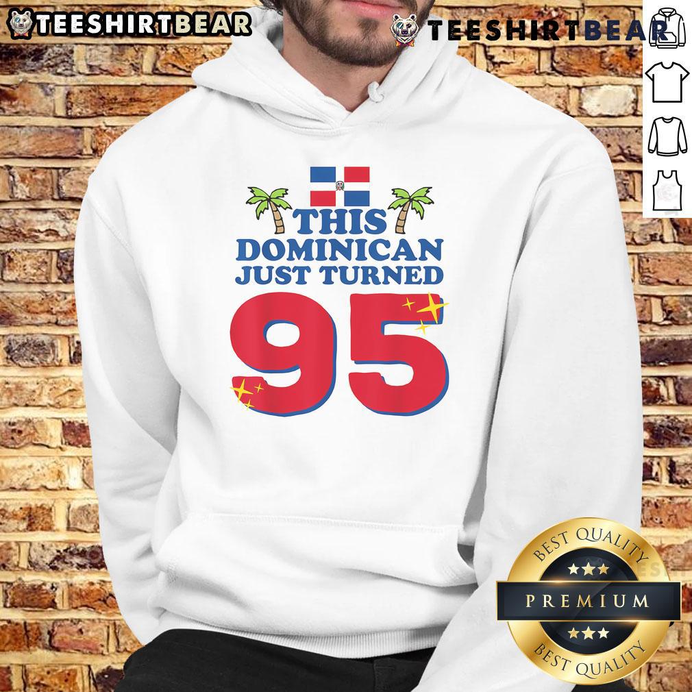 95th birthday hoodie for Dominicano celebrating a milestone, featuring vibrant design and festive colors.