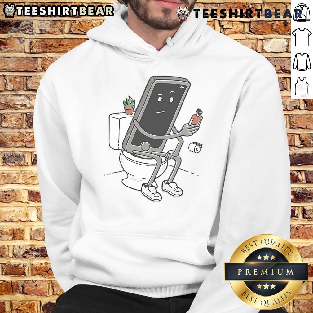 Funny Top Toilet Phone Humour Hoodie design featuring a playful toilet graphic and quirky text for humor lovers.