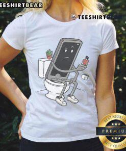 Funny ladies tee featuring toilet humor design, perfect for casual wear and a playful statement piece.