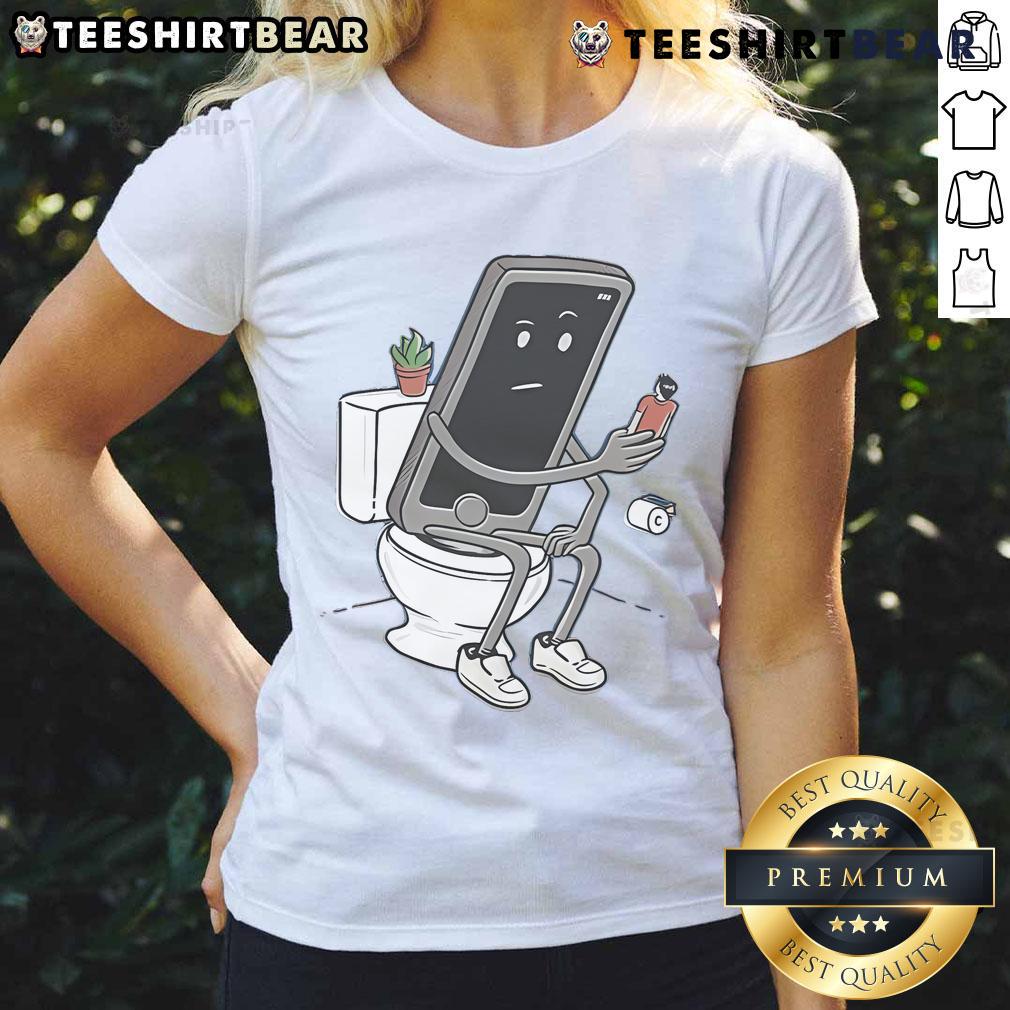 Funny ladies tee featuring toilet humor design, perfect for casual wear and a playful statement piece.
