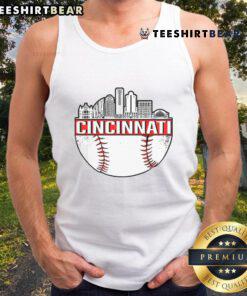 Top Vintage Cincinnati Ohio Skyline Apparel Tank Top featuring a stylish skyline design and comfortable fit.